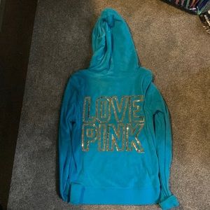 VS Pink Terrycloth Jacket.